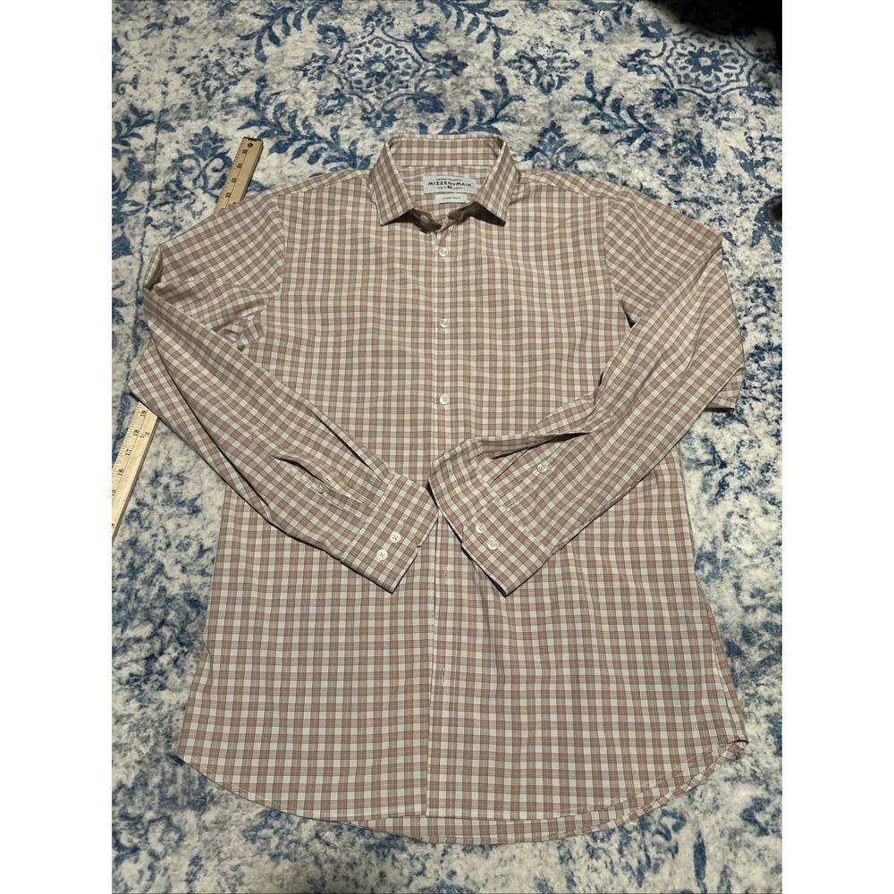Mizzen Main Mens Leeward Trim Fit Shirt XL Multicolor Plaid Stretch
